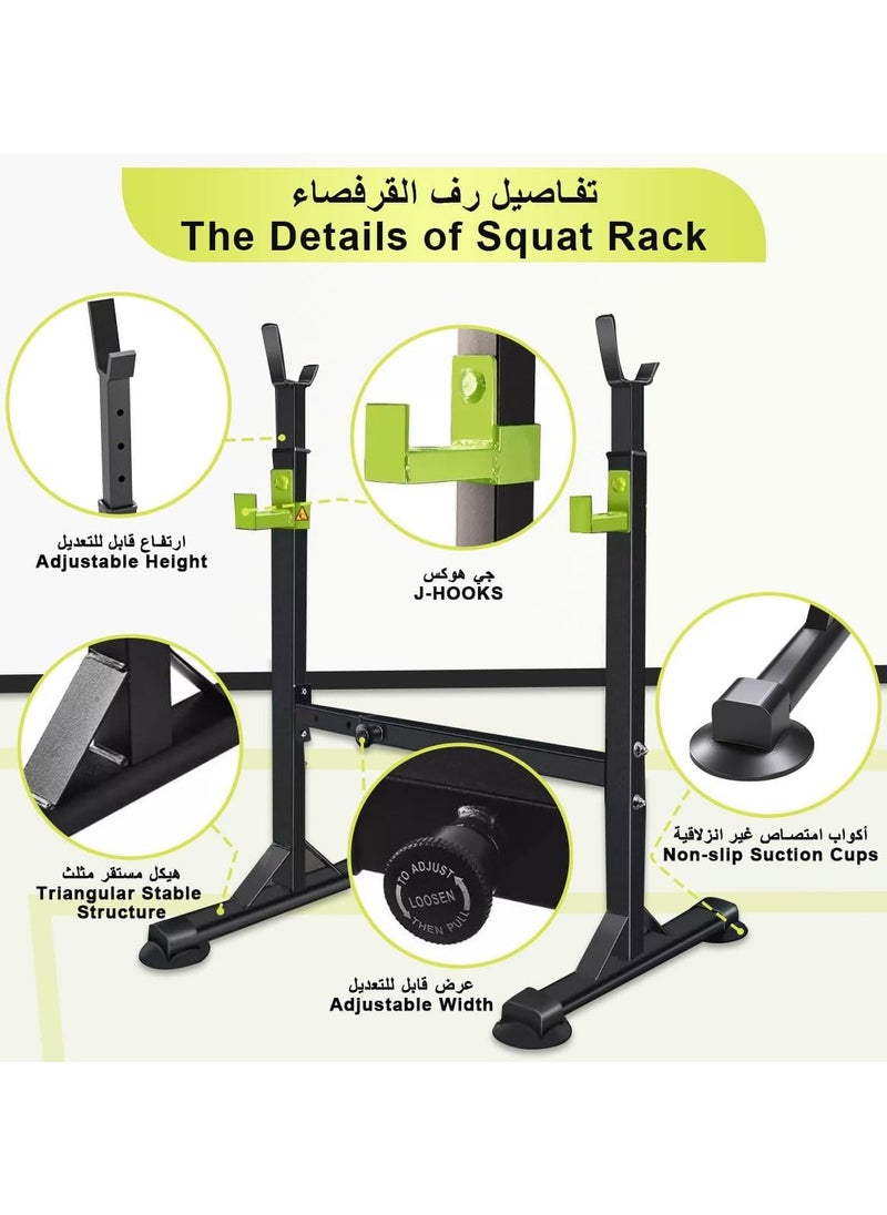 founder Squat Rack Stand Fitness Barbell Stand Pull Up Bar, Strength Training Bench Press Rack Adjustable Power Barbell Rack Dip Stand Multifunctional Dumbbell Rack Weight Lifting Home Indoor Gym, Load 300kg  - Image 3