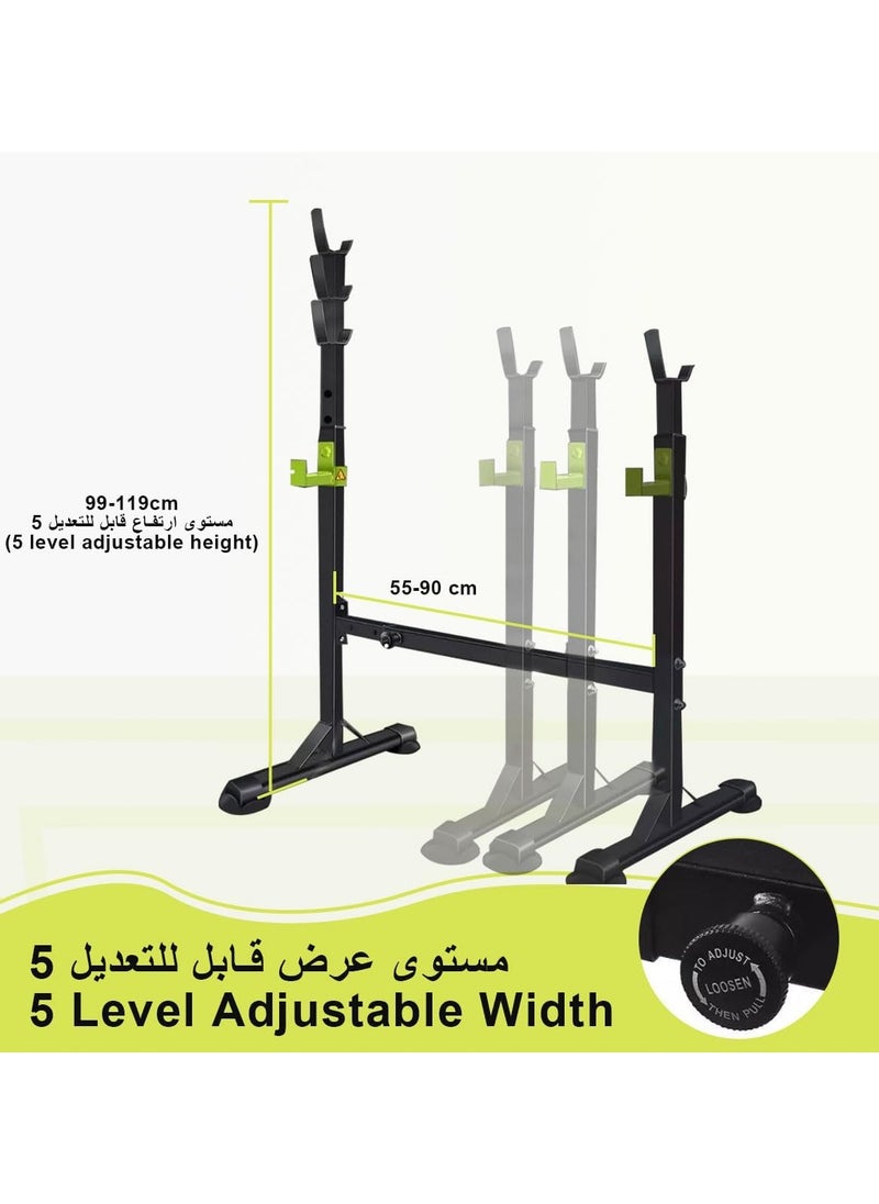 founder Squat Rack Stand Fitness Barbell Stand Pull Up Bar, Strength Training Bench Press Rack Adjustable Power Barbell Rack Dip Stand Multifunctional Dumbbell Rack Weight Lifting Home Indoor Gym, Load 300kg  - Image 4