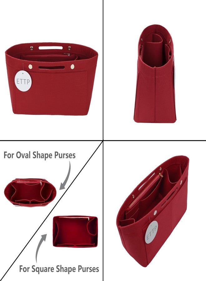 ETTP Purse Organizer Insert For Handbags, Felt Tote Bag Organizer Insert, Handbag Organizer, Compatible with Neverful Speedy and More, 6 Size (XLarge,Red) - Image 4