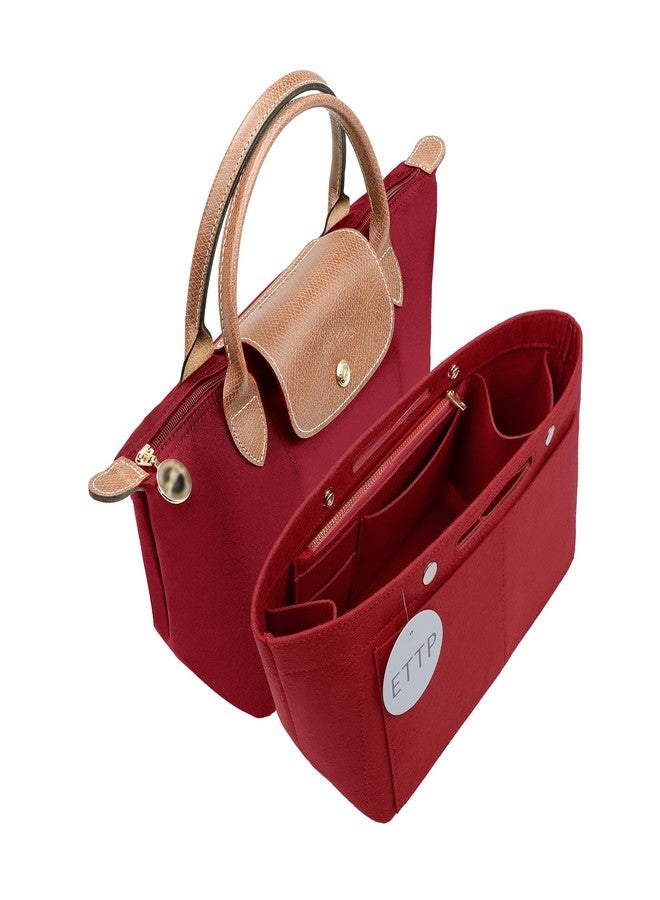 ETTP Purse Organizer Insert For Handbags, Felt Tote Bag Organizer Insert, Handbag Organizer, Compatible with Neverful Speedy and More, 6 Size (XLarge,Red) - Image 1