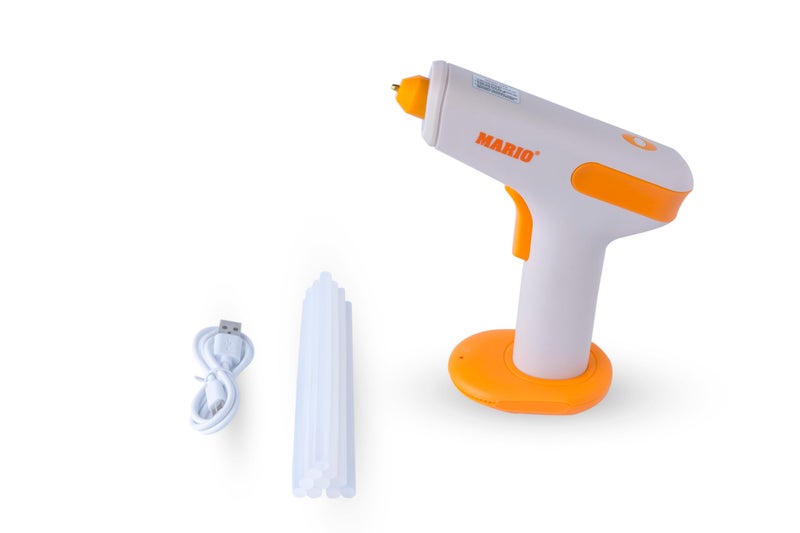 Mario Cordless Rechargeable Glue Gun 20W – Type-C Fast Charging, Motor-Driven Precision, Quick Heating, with 5 Glue Sticks – Portable for DIY Crafts, Repairs & Multi-Material Bonding (White) - MI515 - Image 5