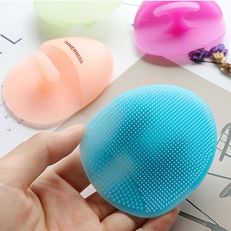 Innerneed Super Soft Silicone Face Cleanser and Massager Brush Manual Facial Cleansing Brush Handheld Mat Scrubber for Sensitive, Delicate, Dry Skin (4pcs Set) - Image 2