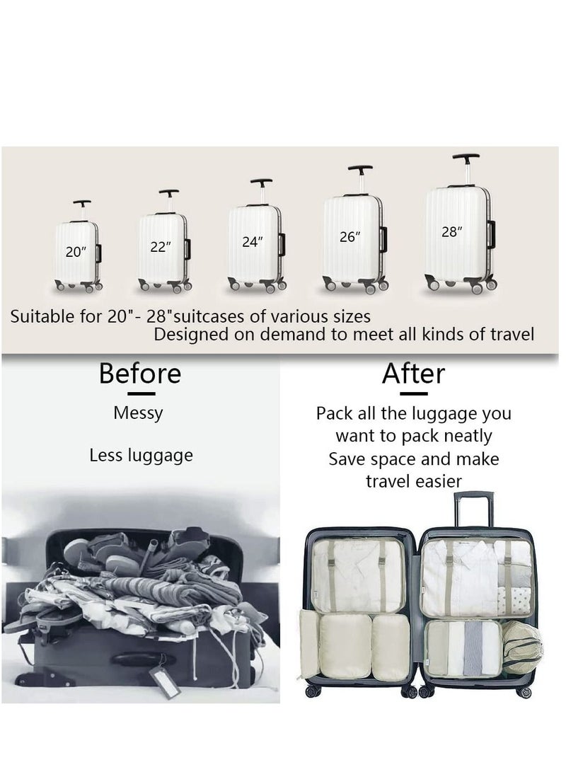 SYOSI 8 Set Packing Cubes for Suitcases Travel Cubes Packing Luggage Organizers Accessories Bag Large Lightweight Waterproof Storage Bag Travel Gear with Toiletries Cosmetic Clothes Bag - Image 4