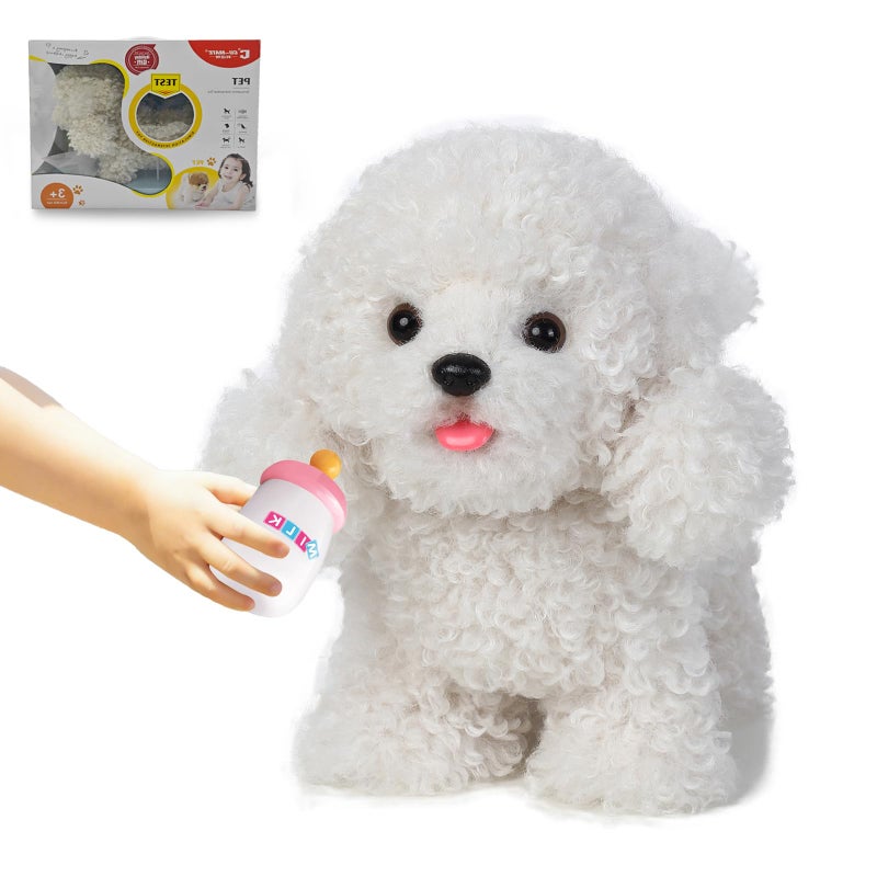 CU-MATE Electronic Walking Poodle Stuffed Dog Toy Realistic Interactive Puppy Pet Dog Walking BarkingWagging Tail TalkingPresent Pet Gifts for 3 Year Boys Girls - Image 3