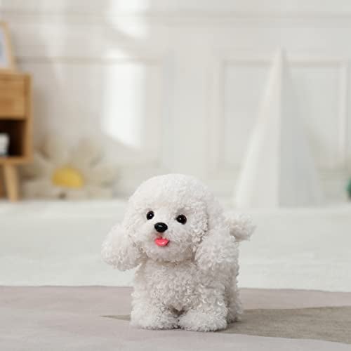 CU-MATE Electronic Walking Poodle Stuffed Dog Toy Realistic Interactive Puppy Pet Dog Walking BarkingWagging Tail TalkingPresent Pet Gifts for 3 Year Boys Girls - Image 5