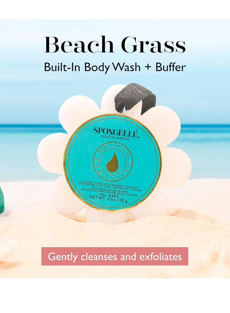 spongelle Spongelle Beach Grass Wild Flower Buffer Body Scrubber | Bath & Shower Loofah for Women | Exfoliator with Body Wash Infused Sponge | 14+ uses - Image 4