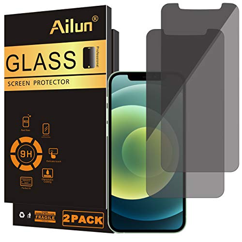 Ailun Privacy Screen Protector for iPhone 12 / iPhone 12 Pro 2020 6.1 Inch 2 Pack Anti Spy Private Case Friendly, Tempered Glass [2 Pack] - Image 1