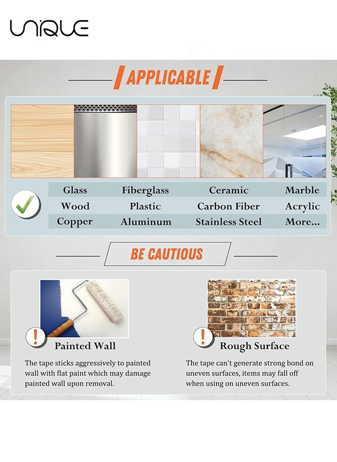 Unique Double Sided Tape Heavy Duty Nano Tape, Strong Mounting Tape Adhesive Tape, Extra Large Clear Two Sided Sticky Poster Wall Tape, Multipurpose Removable Wall Tape Sticky Poster Tape (3M)  - Image 5