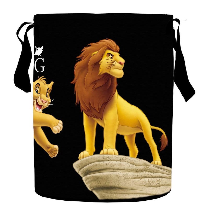 Kuber Industries Kuber Industries Disney Lion King Print Non Woven Fabric Foldable Laundry Basket, Toy Storage Basket, Cloth Storage Basket with Handles,45 LTR (Black) - Image 5