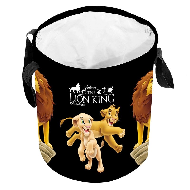 Kuber Industries Kuber Industries Disney Lion King Print Non Woven Fabric Foldable Laundry Basket, Toy Storage Basket, Cloth Storage Basket with Handles,45 LTR (Black) - Image 3