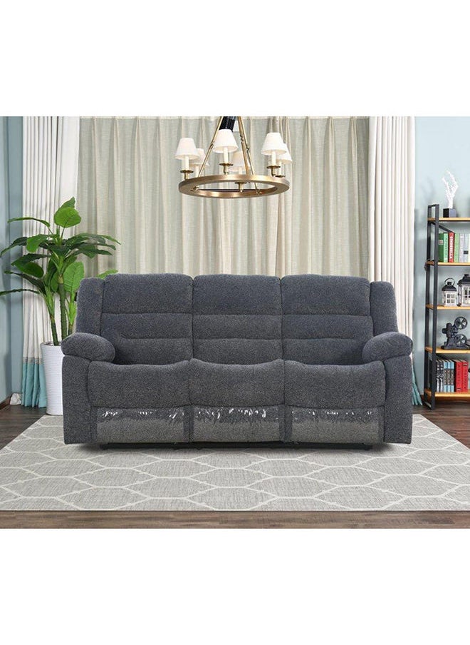 DANUBE HOME Allende 3 Seater Fabric Motion Recliner Modern Design Three Seat Relaxing Chair Living Room Furniture 207x90x101cm Grey  - Image 1