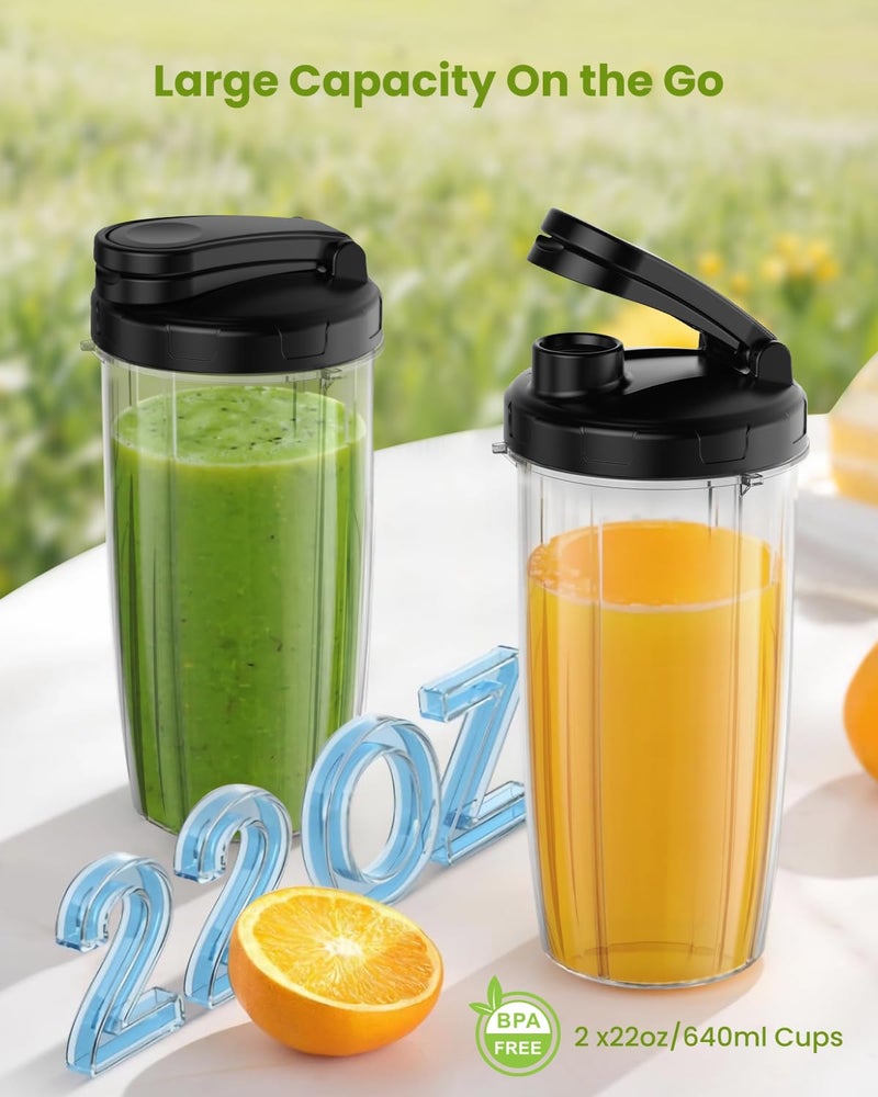LAMPICK Blenders for Smoothie, 900W Personal Blender for Shakes and Smoothies with 2 * 22oz BPA Free Portable Cups, Small Juicer for Protein Shake, Baby Food, Frozen Drink - Image 5