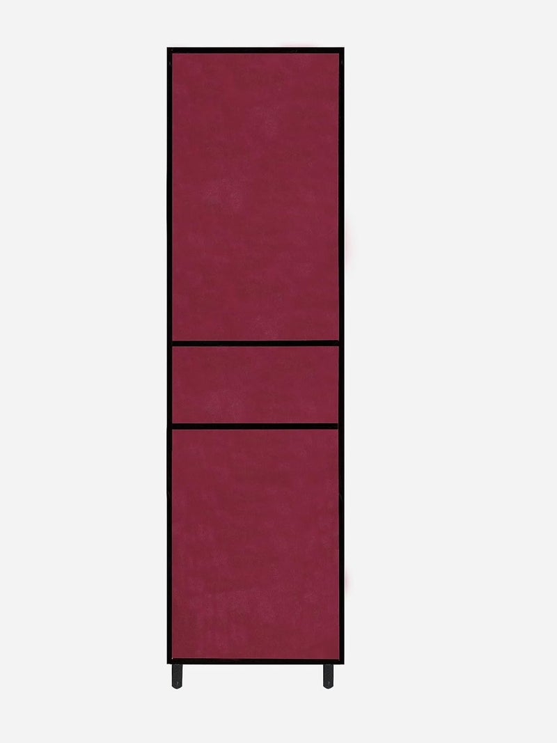 PHILOSHOP PHILOSHOP Premium 10 Inch 4 Layer Shoe Rack for Home Multipurpose Storage Rack with Dustproof Cover Maroon - Image 5