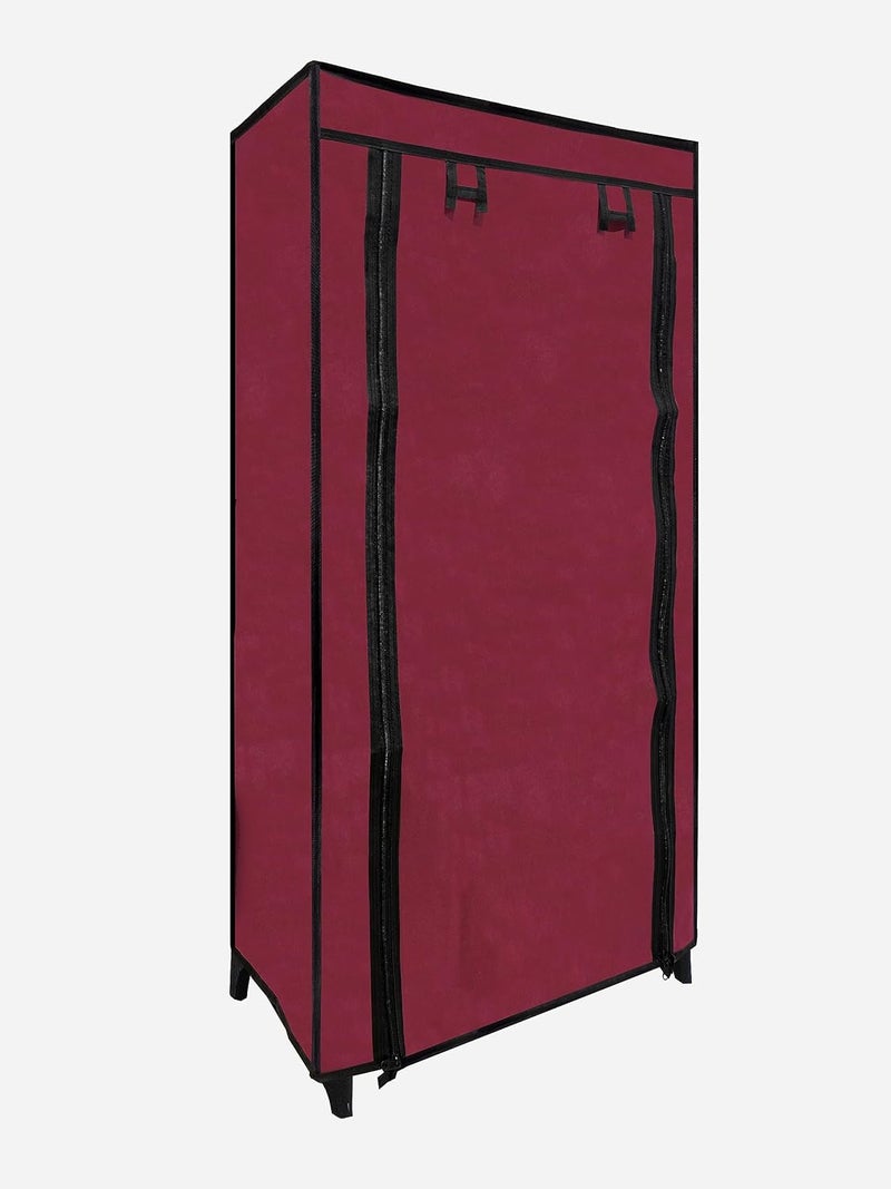 PHILOSHOP PHILOSHOP Premium 10 Inch 4 Layer Shoe Rack for Home Multipurpose Storage Rack with Dustproof Cover Maroon - Image 3