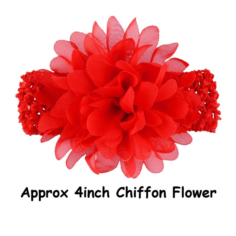 WillingTee 30pcs Baby Girls Headbands Chiffon Flower Soft Stretchy Hair Band Hair Accessories for Baby Girls Newborns Infants Toddlers and Kids - Image 3