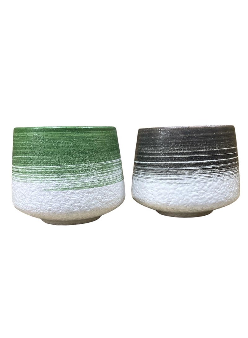 Home zone 2-Piece Ceramic Tea Cup Tea Set Made of Pure Handmade Ceramics Multicolour - Image 1