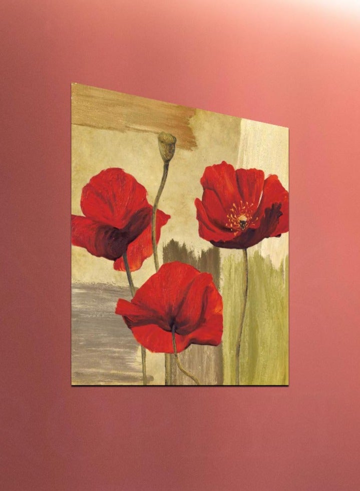 Multicolor Flowers Painting Decorative Wall Art Wall Decor Card Board MDF Home Decor for Living Room, Drawing Room, Office Room and Bedroom 30CM x 40CM