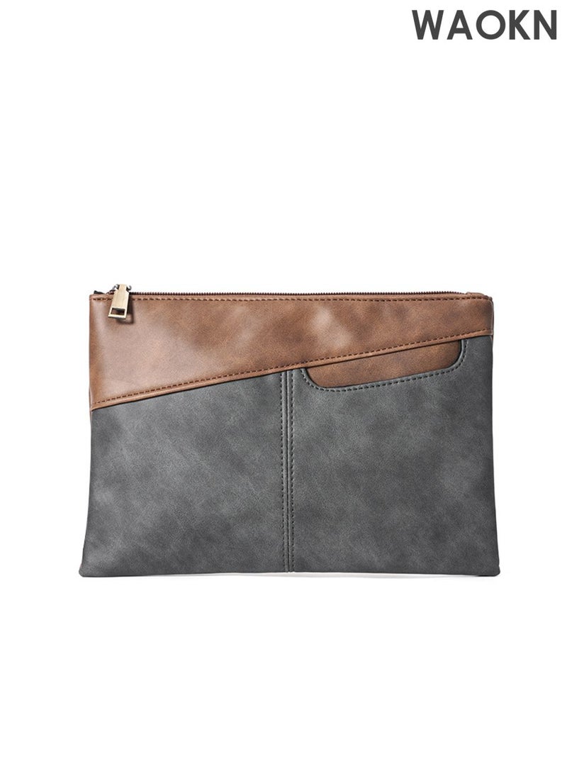 دبليو أيه أو كي أن حقيبة يد جلدية كبيرة السعة مع تصميم أنيق وبسيط وعادي وأنيق متين ومتعدد الوظائف. انها مناسبة جدا للأعمال والسفر والسفر اليومي ، وهي حقيبة يد أحادية الجنس. - Image 1