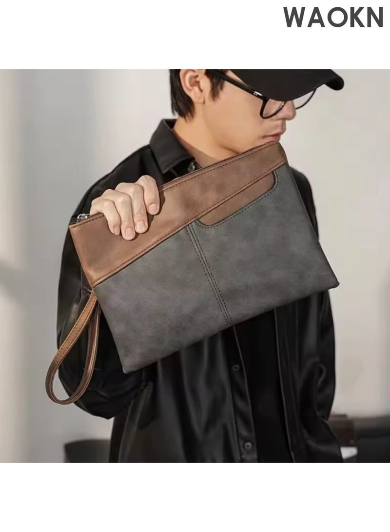 دبليو أيه أو كي أن حقيبة يد جلدية كبيرة السعة مع تصميم أنيق وبسيط وعادي وأنيق متين ومتعدد الوظائف. انها مناسبة جدا للأعمال والسفر والسفر اليومي ، وهي حقيبة يد أحادية الجنس. - Image 5