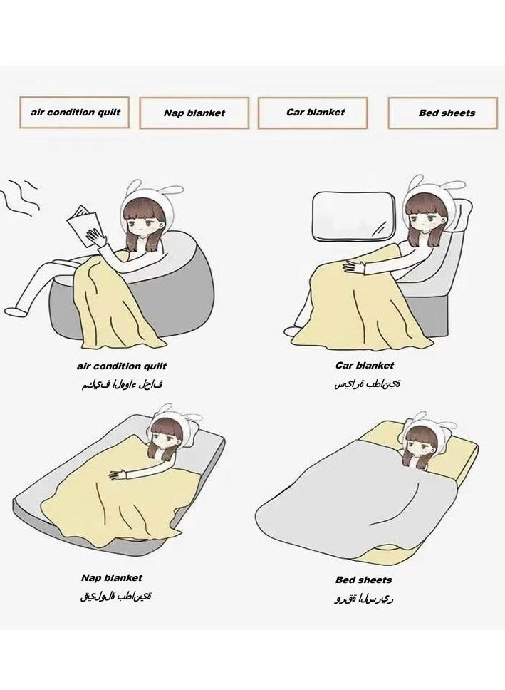 عام بطانية رقيقة من الفانيلا (دافئة ومريحة، ومناسبة للنوم واستخدام الألعاب وإزالة الغبار ومقاومة للرمل) 150 سم * 200 سم - 447 - Image 2