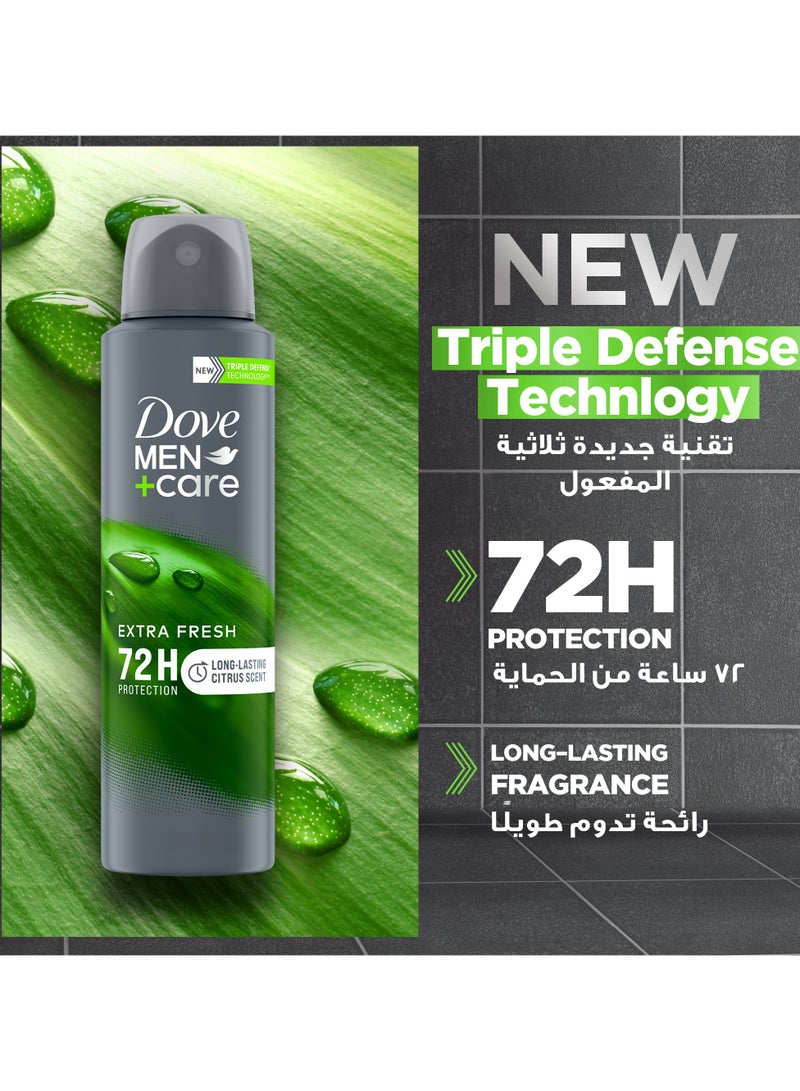 DOVE MEN Antiperspirant Deodorant Body Spray Extra Fresh Citrus Scent 150ml - Image 3
