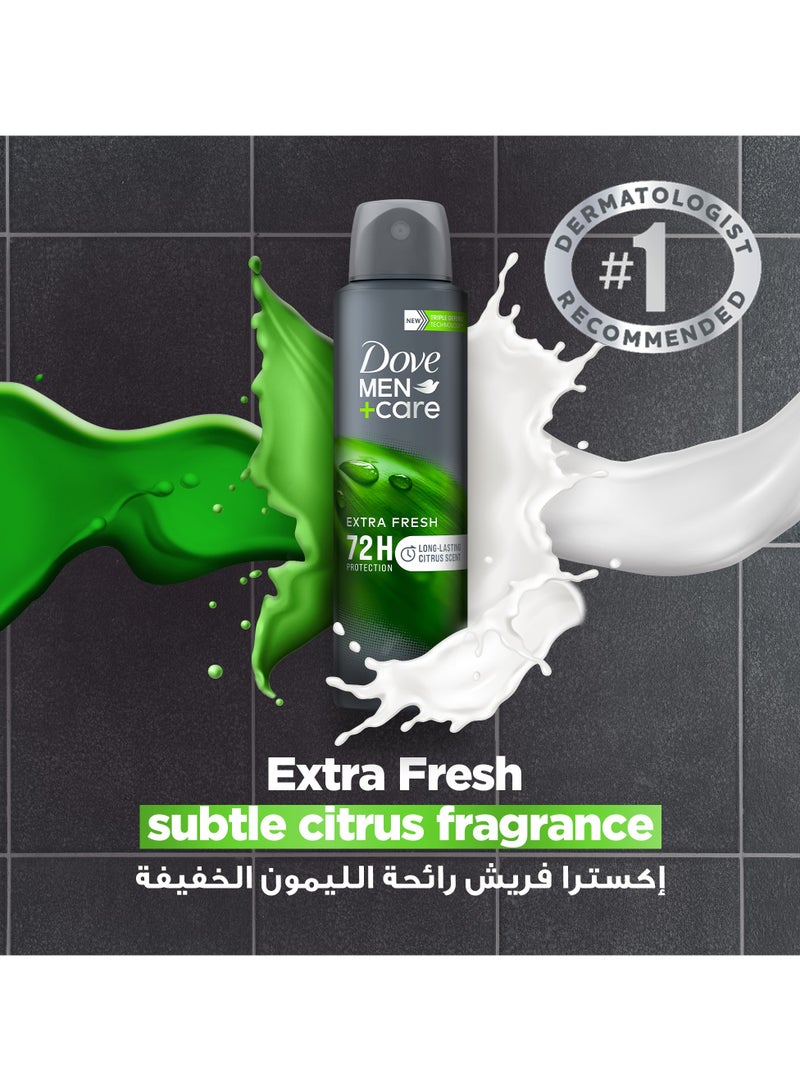 DOVE MEN Antiperspirant Deodorant Body Spray Extra Fresh Citrus Scent 150ml - Image 4