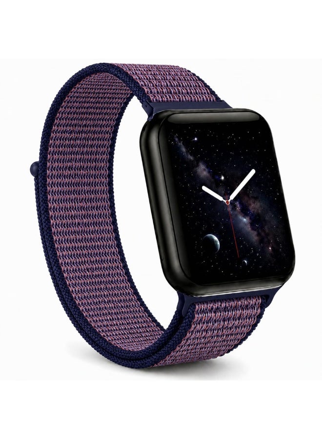 CATANES Breathable Nylon Sport Loop Band Compatible with Apple Watch 44mm 45mm 46mm 49mm for Women Men, iWatch Wrist Straps for Ultra 3 2, Se, Series 11 10 9 8 7 - indigo navy - Image 1
