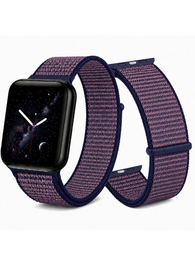 CATANES Breathable Nylon Sport Loop Band Compatible with Apple Watch 44mm 45mm 46mm 49mm for Women Men, iWatch Wrist Straps for Ultra 3 2, Se, Series 11 10 9 8 7 - indigo navy - Image 2
