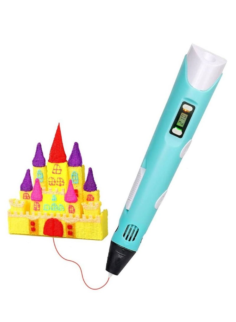 GENNEXT 3D Printer Pen Set for Children Adults Gift, 3D Printer Pen with 4 Colours 1.75 mm PLA Filament, Each Colour 3 Metres Blue - Image 1