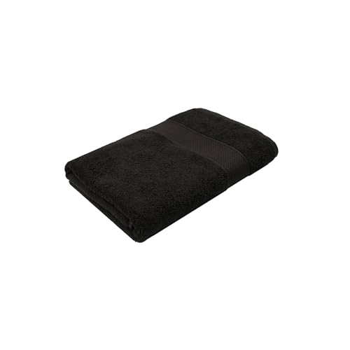 Trident 100% Cotton Towels for Bath | Towels for Bath Large Size | Trident Bath Towel - Soft & Absorbent | 450 GSM | 1 Piece Bath Towel for Men/Women | Urban Comfort | 70 cms x 140 cms - Black - Image 1
