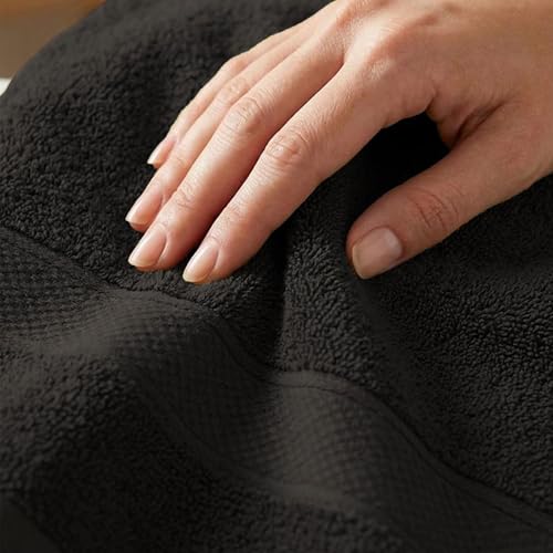 Trident 100% Cotton Towels for Bath | Towels for Bath Large Size | Trident Bath Towel - Soft & Absorbent | 450 GSM | 1 Piece Bath Towel for Men/Women | Urban Comfort | 70 cms x 140 cms - Black - Image 5