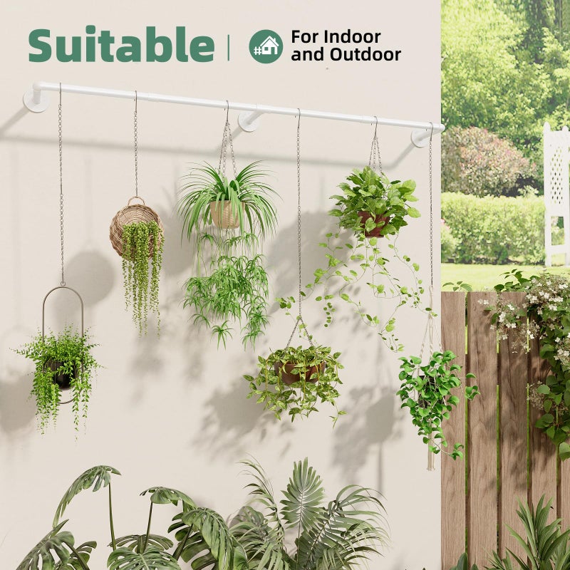 Galood Plant Hanger Indoor with 6 Hanging Chains Hanging Planters for Indoor Plants Hanging Plant Holder Window Plant Shelves White Metal Rod(Pot not Included - Image 4