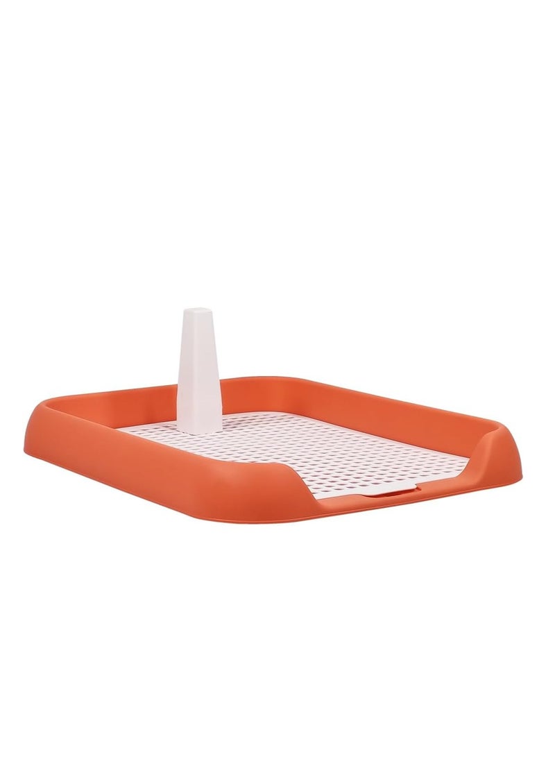 أن ان سي بيتس صينية بول للكلاب مصنوعة من البلاستيك المتين، خفيفة الوزن وقوية، صينية تدريب على استخدام المرحاض بطول 45 سم مع شبكة قابلة للفصل، مضادة للانزلاق، خالية من الكتلة، مثالية للكلاب الصغيرة والمتوسطة، (برتقالي) - Image 1