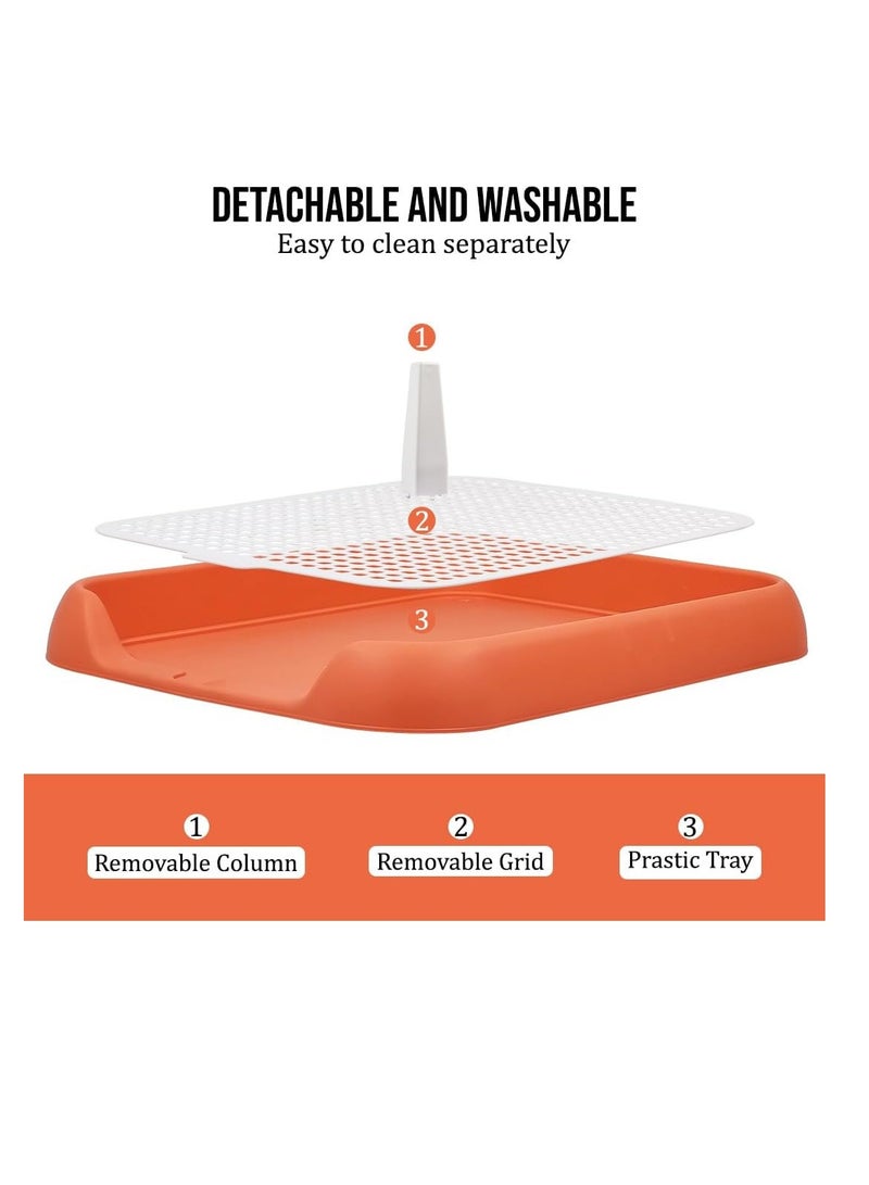 أن ان سي بيتس صينية بول للكلاب مصنوعة من البلاستيك المتين، خفيفة الوزن وقوية، صينية تدريب على استخدام المرحاض بطول 45 سم مع شبكة قابلة للفصل، مضادة للانزلاق، خالية من الكتلة، مثالية للكلاب الصغيرة والمتوسطة، (برتقالي) - Image 3