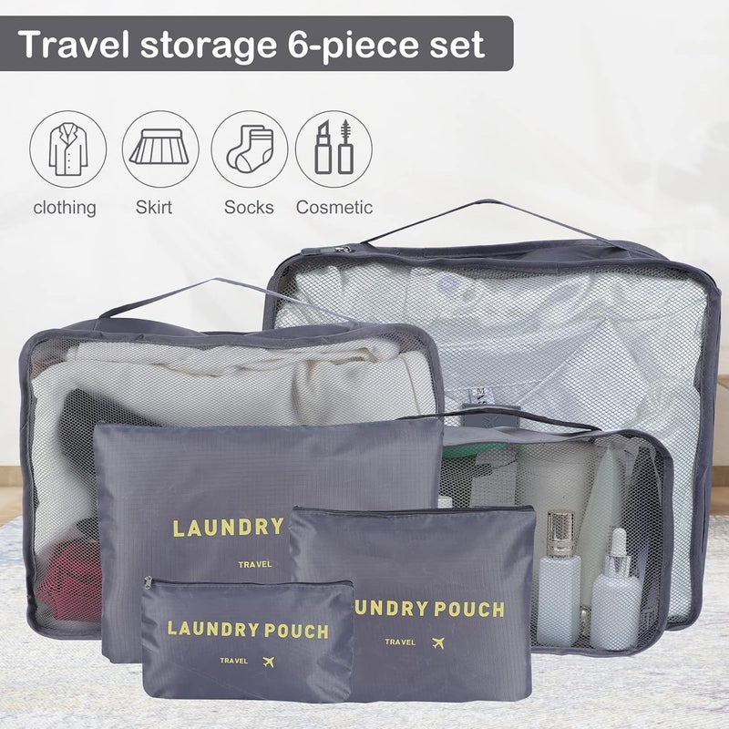 Travel Organizer Bags Set – 6-Piece Packing Cubes for Luggage, Clothes & Accessories Storage, Lightweight Zippered Pouch for Suitcase, Ideal for Travel, Vacation & Home Use - Image 3