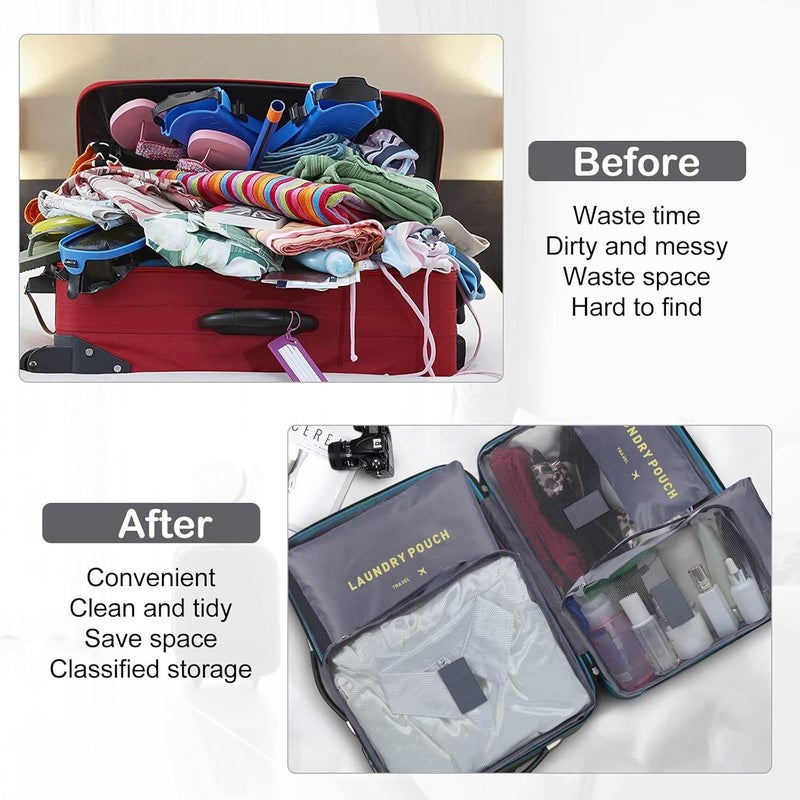 Travel Organizer Bags Set – 6-Piece Packing Cubes for Luggage, Clothes & Accessories Storage, Lightweight Zippered Pouch for Suitcase, Ideal for Travel, Vacation & Home Use - Image 4