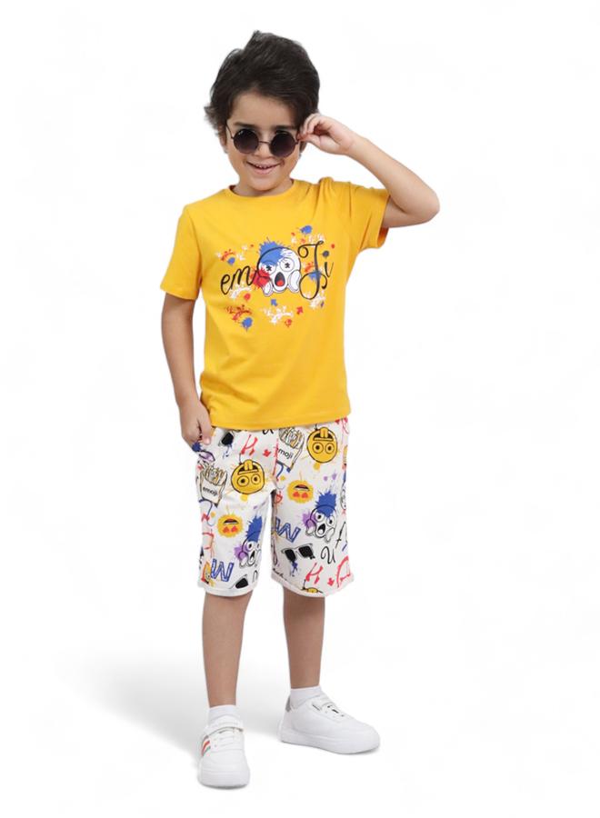 تشويس بيجامة ولادي قطن فاخر (عمر 12 سنة) - تشكيلة صيف 2024 - أقمشة ناعمة وألوان نابضة بالحياة لإطلالة أنيقة ومريحة, الآن حصريا فى 🌈 تشويس - Image 1