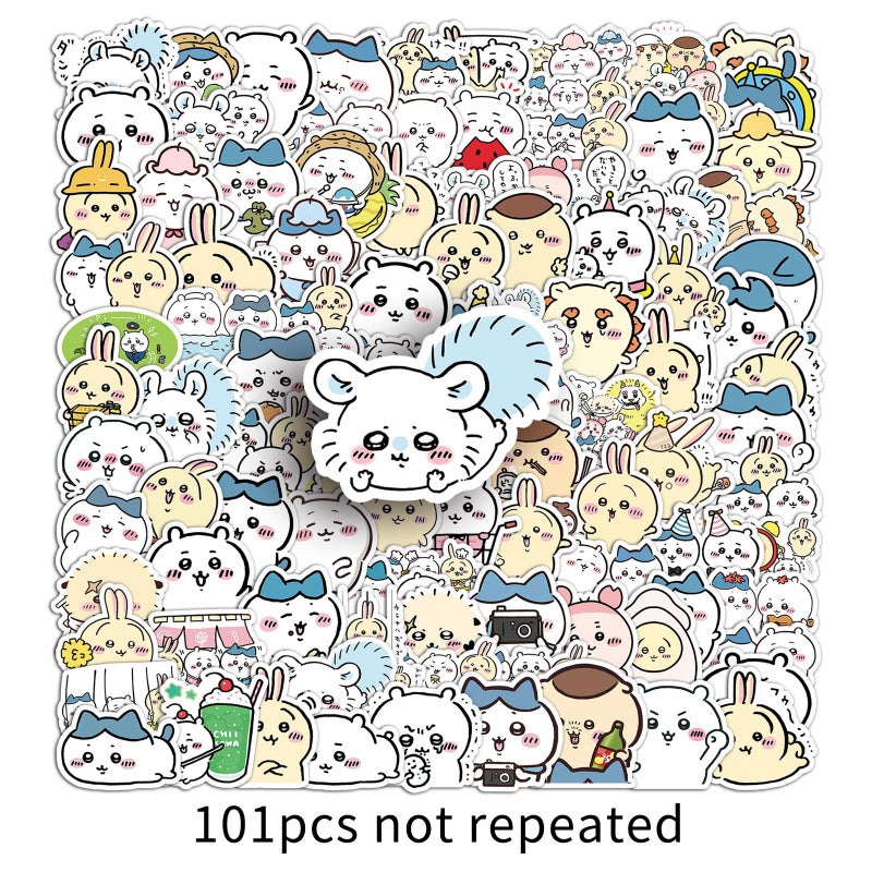 101 Cute Chiikawa Stickers Waterproof Cartoon Notebook Decals 101 chiikawa AB-1079 1319XH 