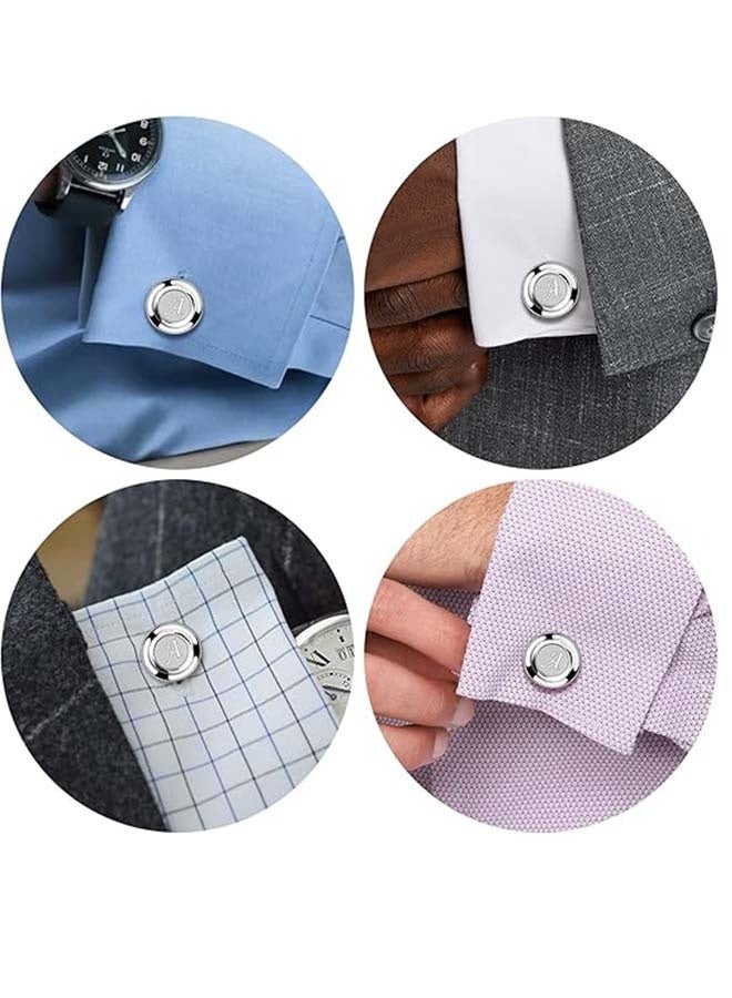 AMITER A Men'S Suit Featuring Initial Letter Tie Clips And Cufflinks, Suitable For Business Occasions, Weddings, Anniversaries, And More. - Image 4