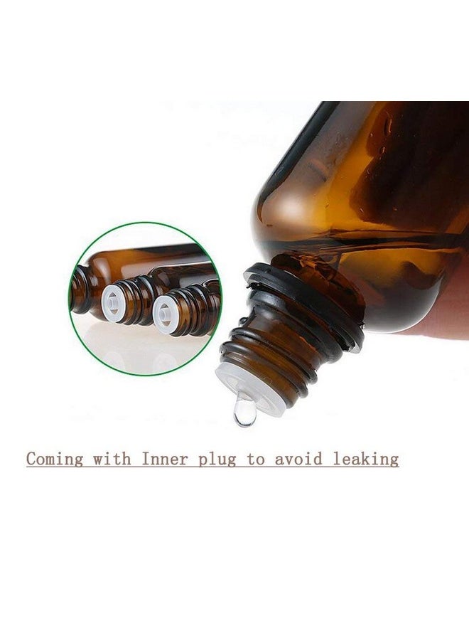 Happyupcity 3Pcs Empty Amber Glass Essential Oil Bottles With Orifice Reducer And Black Cap Chemistry Lab Chemicals Cosmetic Colognes Perfume Aromatherapy Jars Sample Trial Packing Mini Travel Set(50Ml 1.7Oz)  - Image 3
