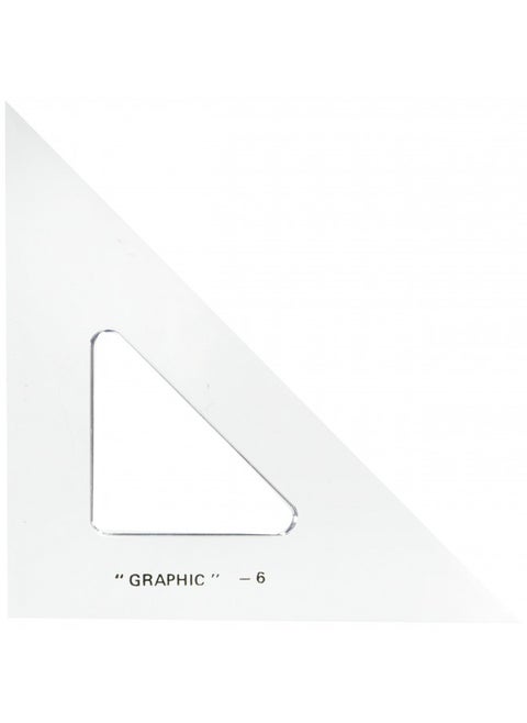 ALVIN - 6 inches Transparent Academic Acrylic Triangle Ruler 45/90 Degrees, Multipurpose Tool for Drafting, Design, and Architecture, Great for Machining and Woodworking