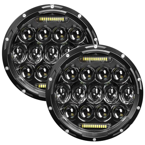 VI9000 7 Inch Led Headlight Round H6024 Led Headlight DOT Approved Hi/Lo Beam DRL Black Headlights Compatible With Jeep Wrangler JK JKU TJ LJ CJ Compatible With Chevy,Ford and Mazda Miata etc - Image 1