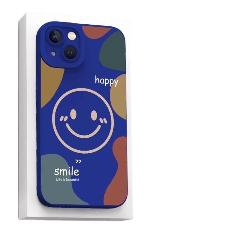 MS غطاء واقي بسيليكون لـ Redmi Note 14 مع نقش وجه مبتسم ومقاوم للخدش مع مقاوم للصدمات مع حماية من السقوط باللون Antique White من السيليكون باللون الأبيض باللون الأحمر - Image 4