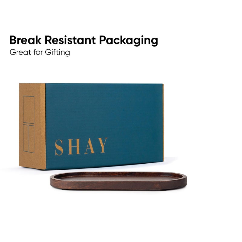 Shay صينية كابتشينو صغيرة من الخشب، جوز | صينية خشبية للتقديم | صينية خشبية للتقديم | صينية تقديم | صواني خشبية | (صينية كابتشينو فقط - جوز) - Image 4