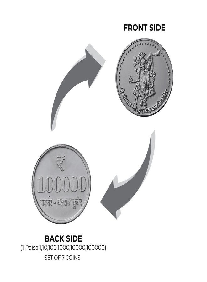 Pray Everyday Shri Nath Ji Silver Plated Coins (Set of 7 Coins) | Shri Nath Ji Religious Coin - Image 2