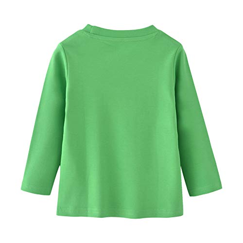 Warmbaby Truck Shirts Kids Little Boys Long Sleeve T Shirt Green Size 4 - Image 2