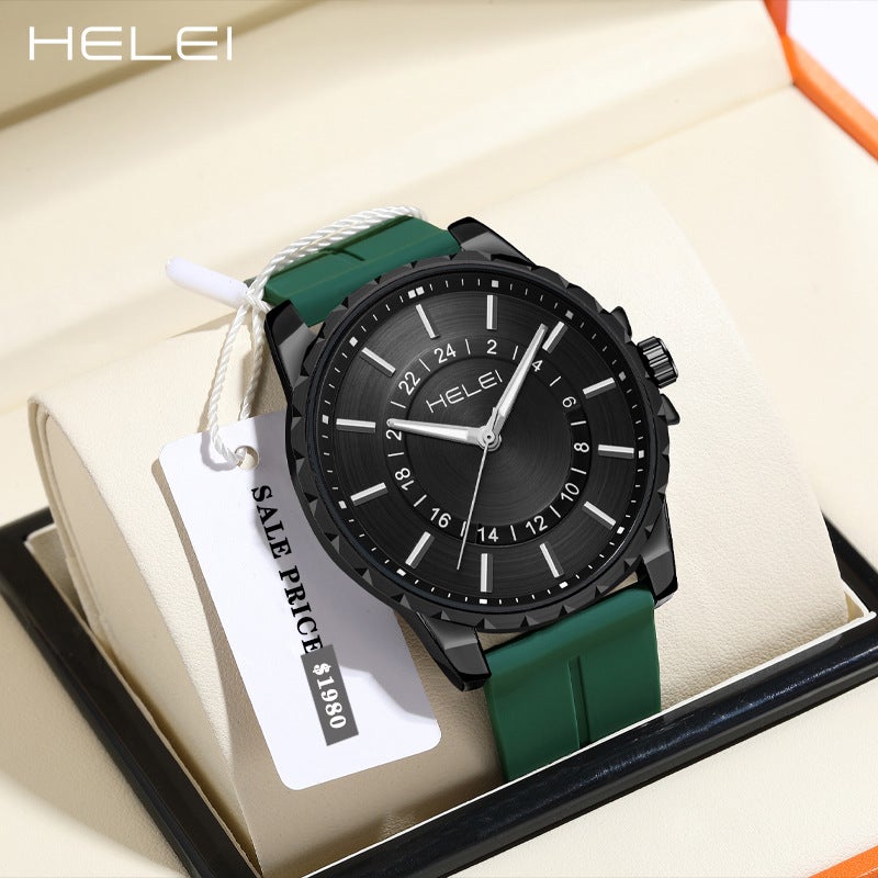 Helei Here New Brand Men'S Watch Waterproof Luminous Quartz Watch Silicone Strap - Image 3