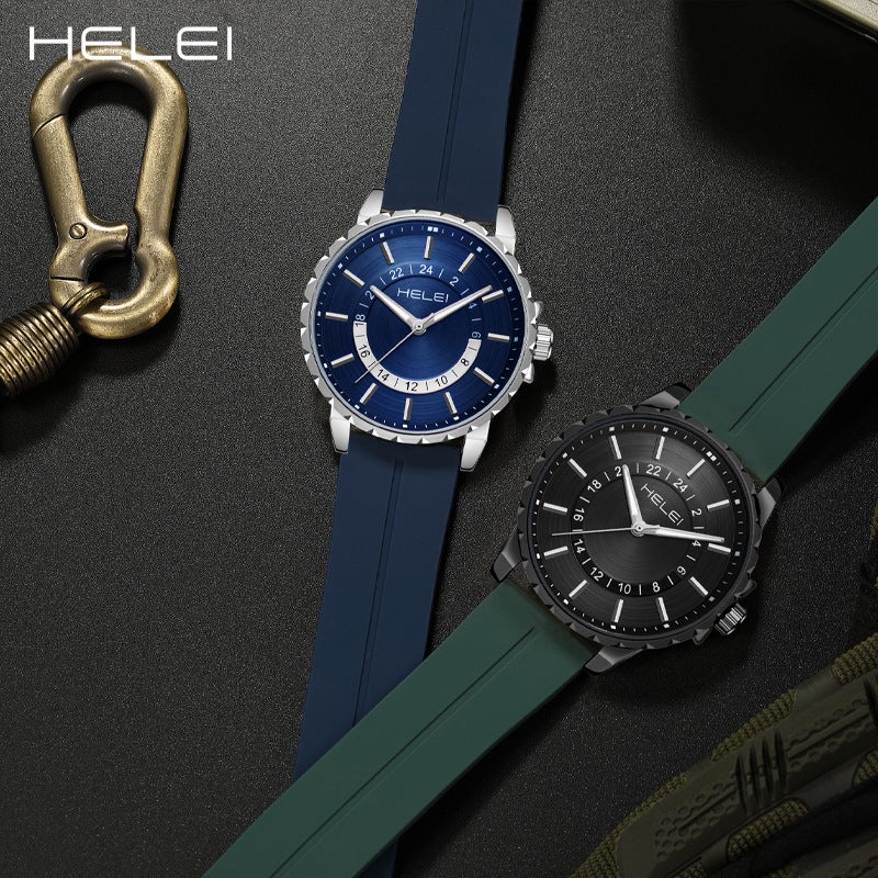 Helei Here New Brand Men'S Watch Waterproof Luminous Quartz Watch Silicone Strap - Image 5
