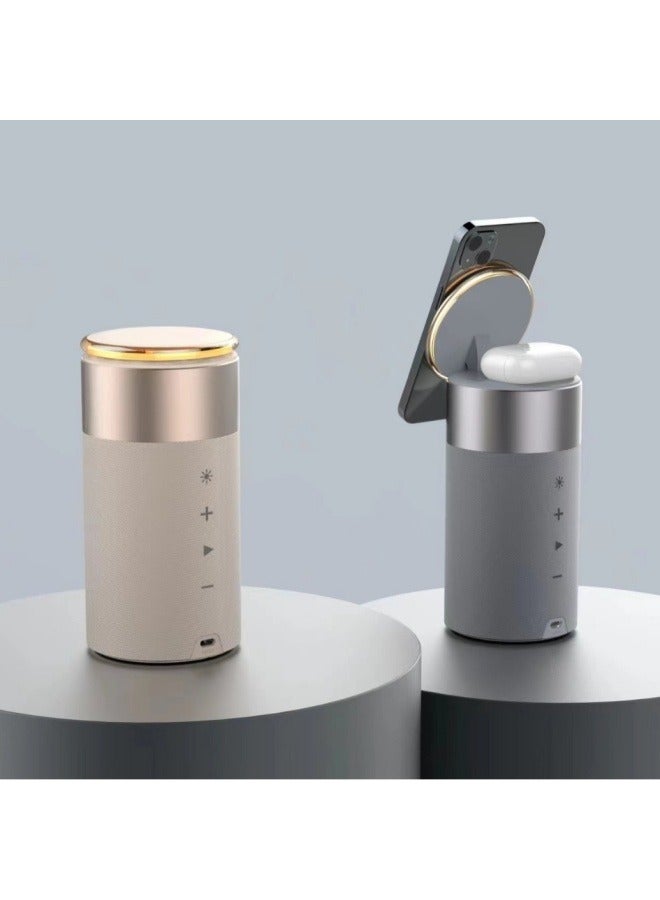 general Magnetic wireless charging with Bluetooth speaker, adjustable night light, rechargeable headset - Image 2