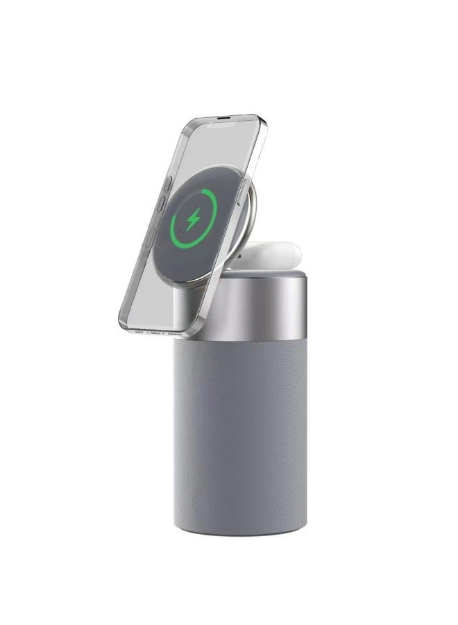 general Magnetic wireless charging with Bluetooth speaker, adjustable night light, rechargeable headset - Image 1